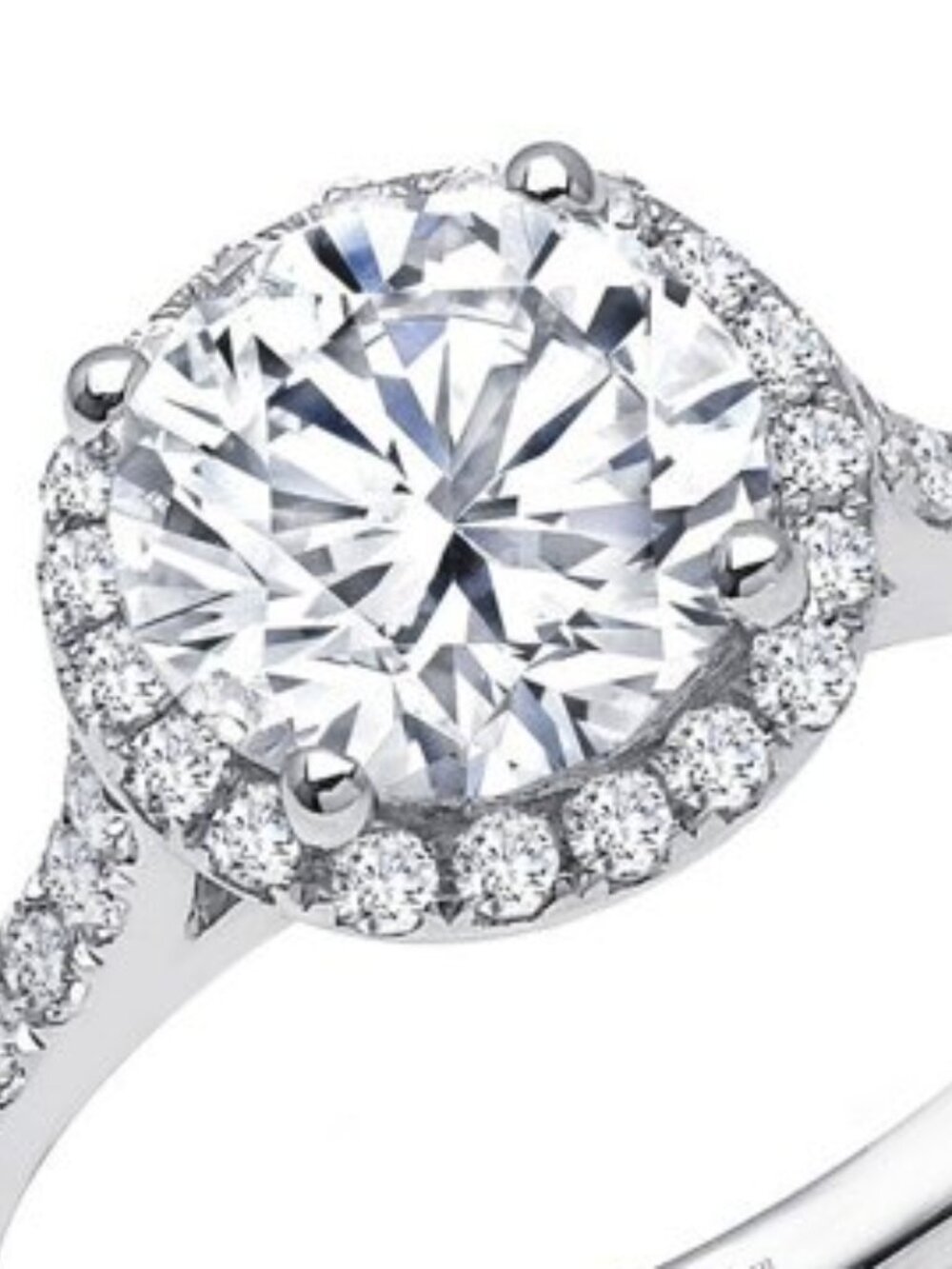 Lafonn Sterling Silver Simulated Diamond Halo Ring